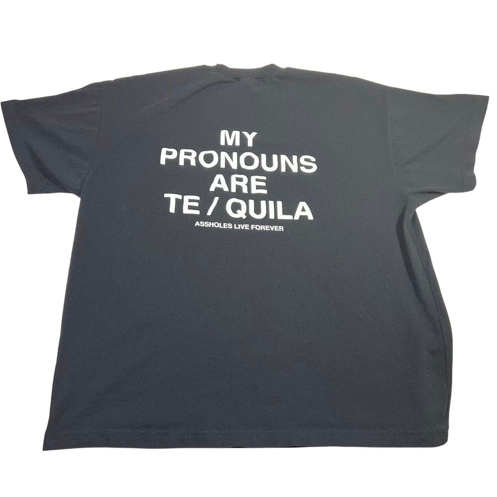 Assholes*s Live Forever Te / Quila T-Shirt Mens XXL Black Double Sided Logo Tee